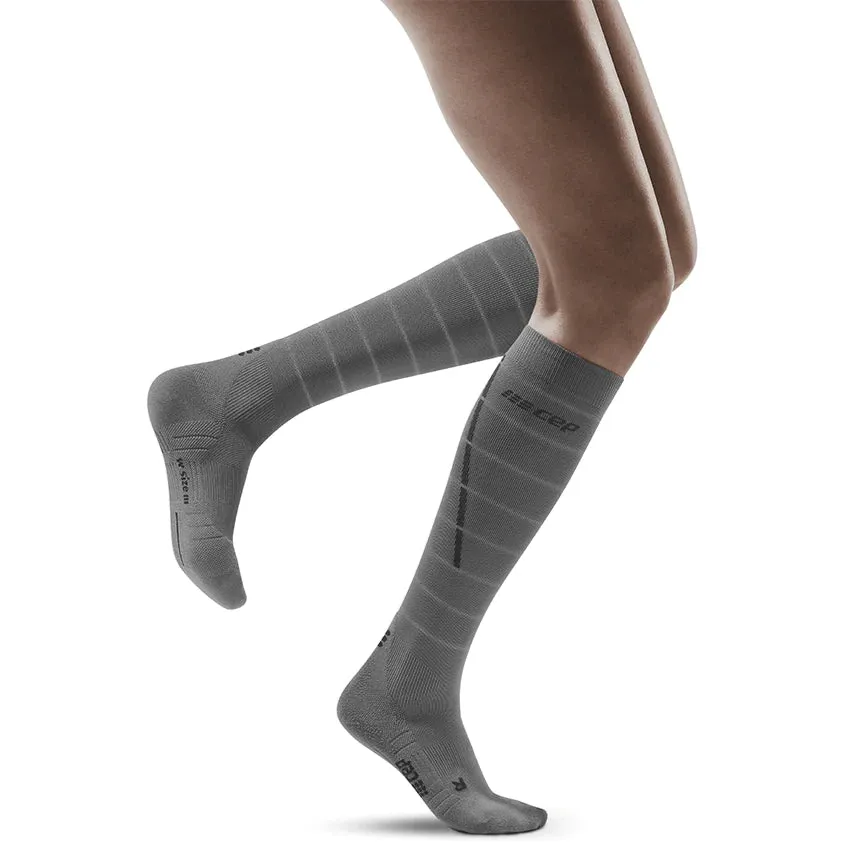 Women's Reflective Compression Tall Socks (Grey)