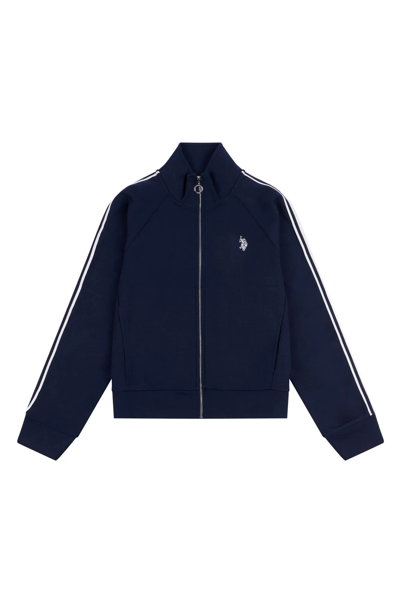 Womens Stripe Trim Zip Through Tracksuit Top in Navy Iris