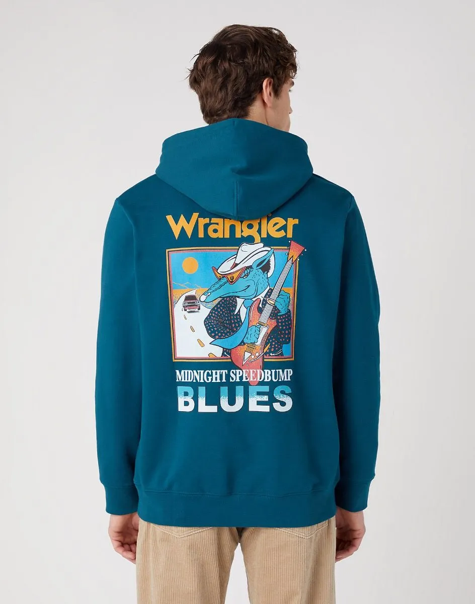 Wrangler Graphic Logo Hooded Sweatshirts Deep Teal Green