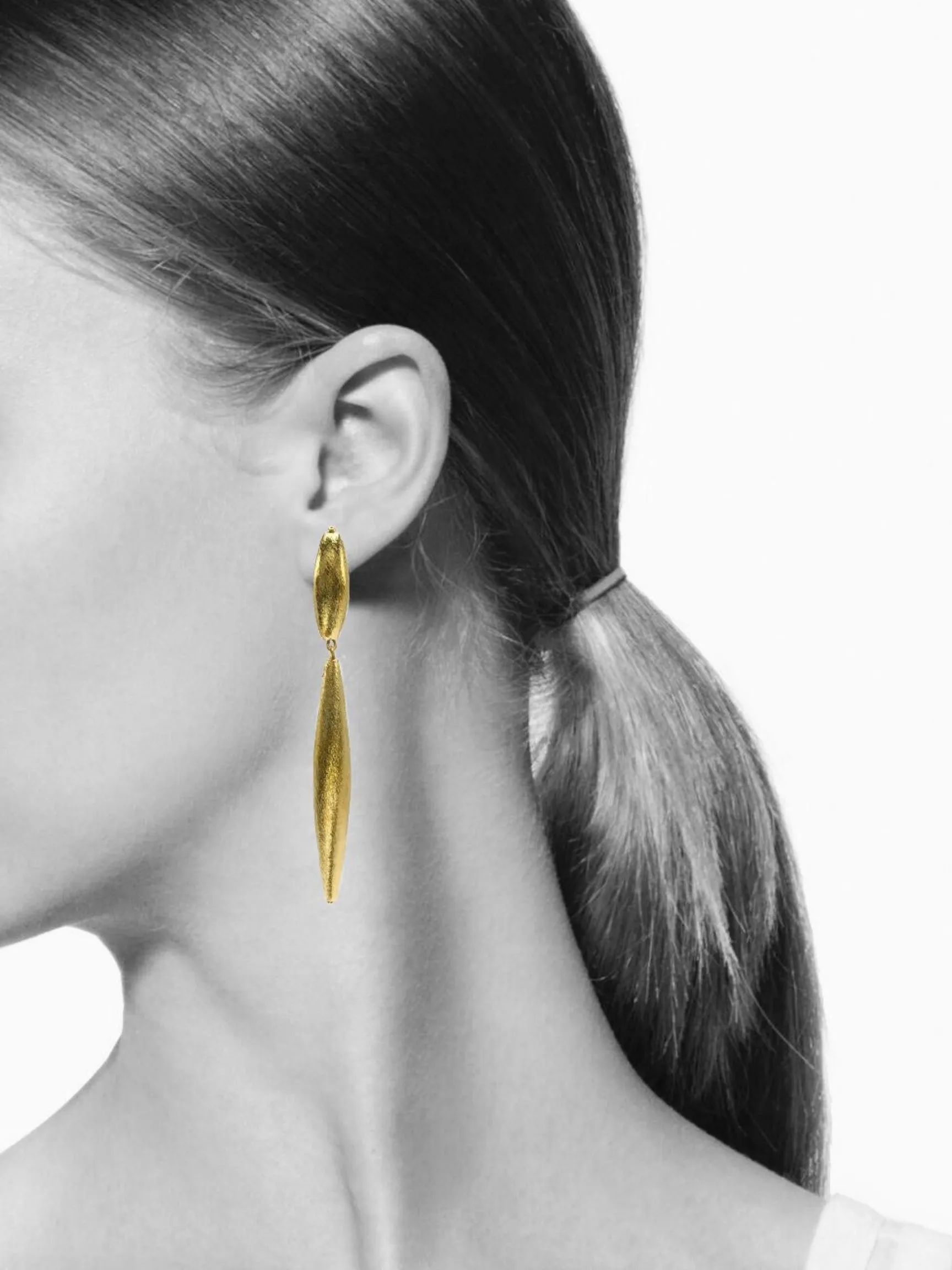 Zeppelin Isla Two Drop Gold Earrings